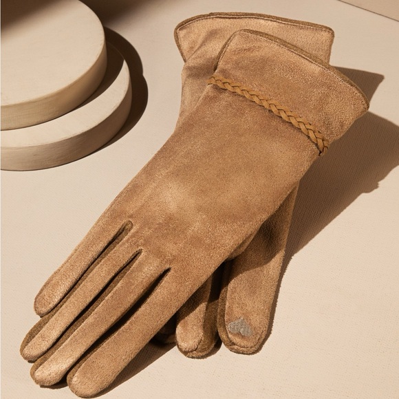 Gloves Suede Smart Touch Caramel NWT - Picture 7 of 9